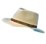 Chapeau Panama avec ceinture fine marron